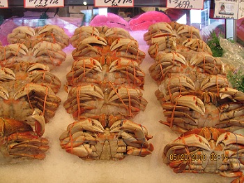 Seattle - stoisko z krabami w sklepi