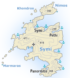 Mapa wyspy Sym