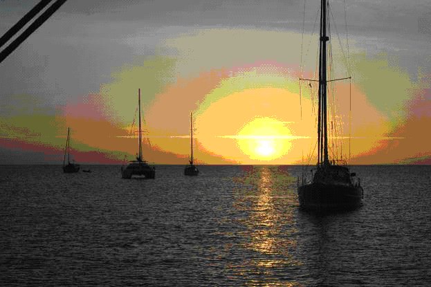 Zachód słońca w zatoce-Rodney Bay-St. Lucia