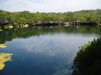 Jeziorko na wyspie-Bahamas